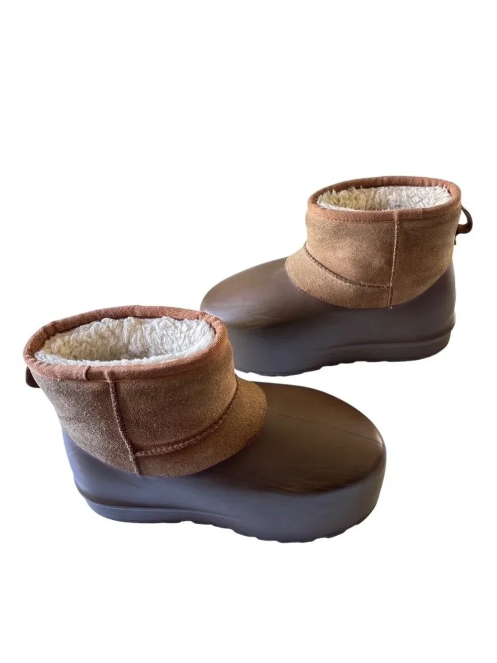 UGG Classic Mini Pumped Molded Boots W10 M9 EU 42 Suede Platform Chunky Mid-Calf